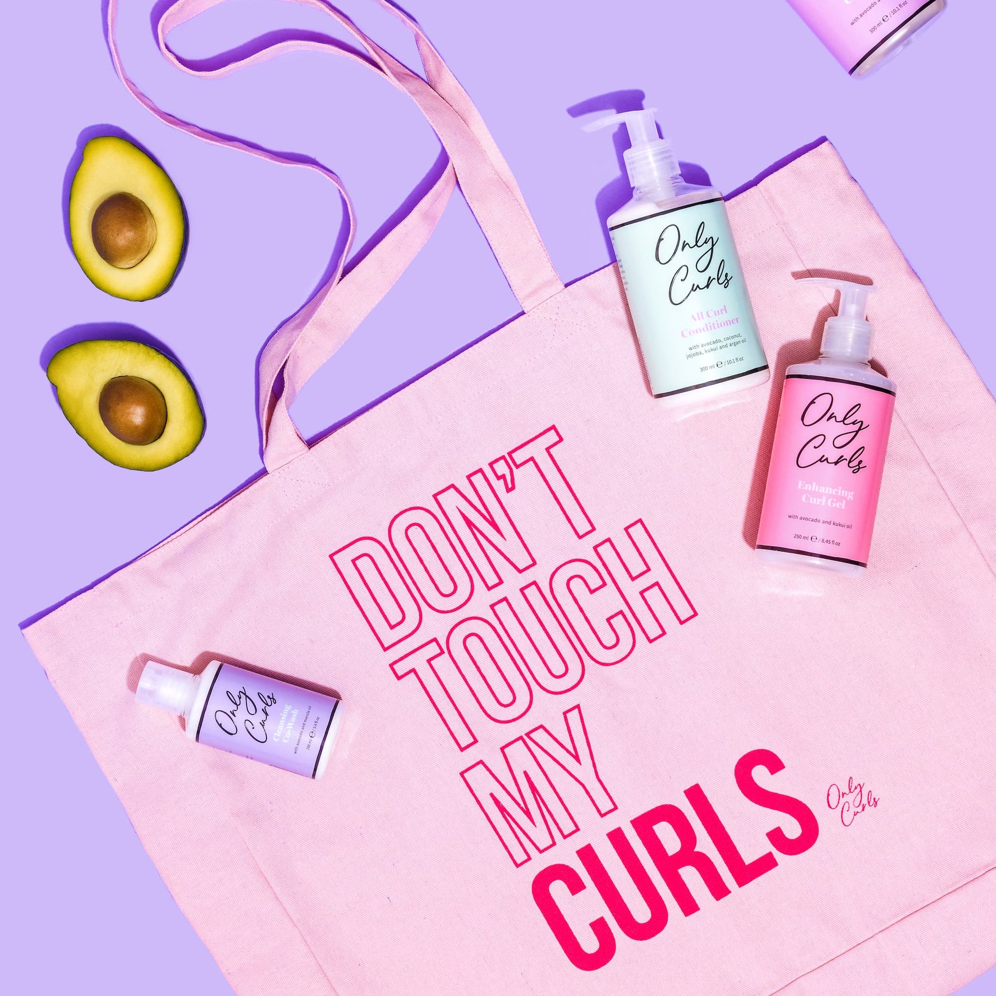 Only Curls Tote Bag - Don't Touch My Curls Pink - Only Curls