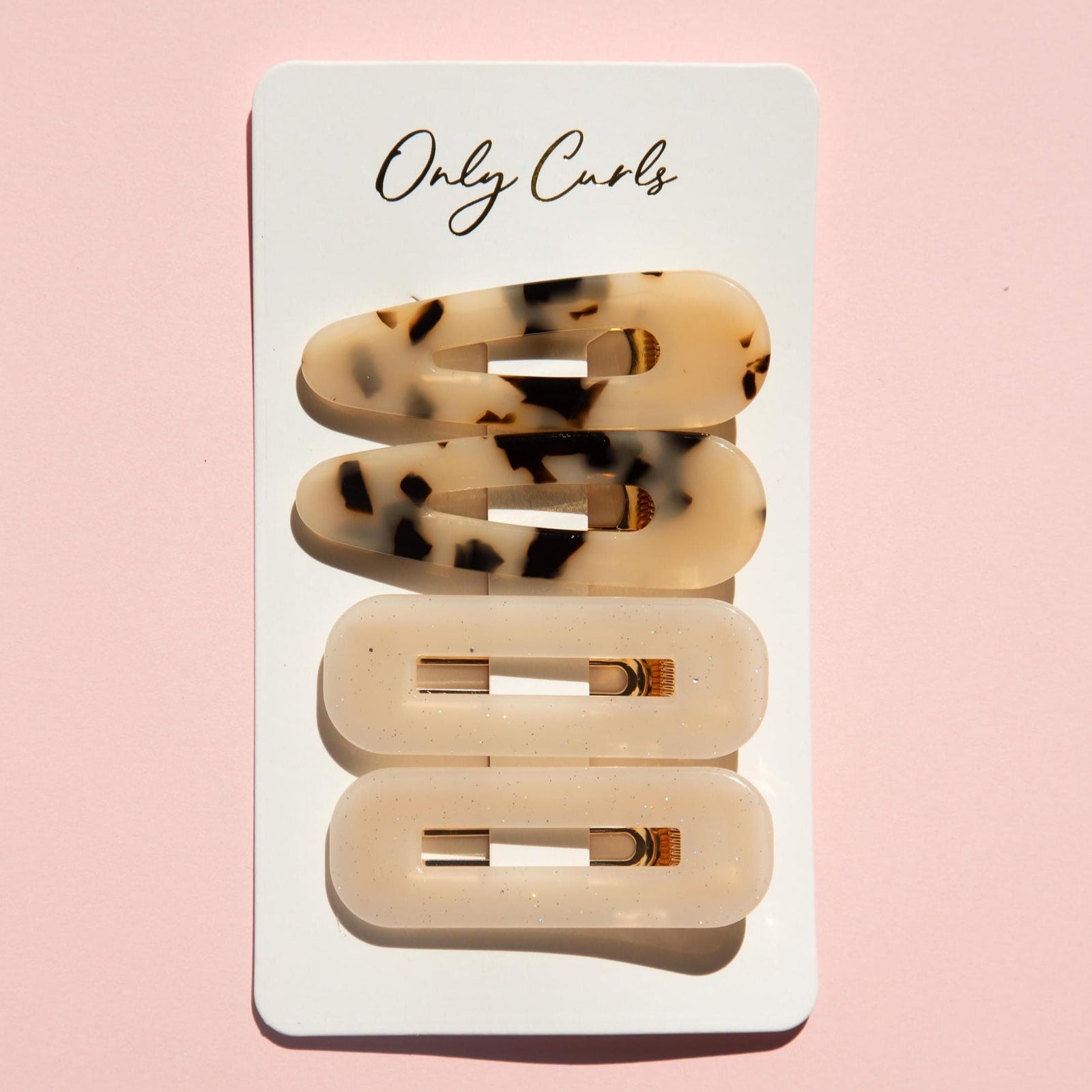 Only Curls 4-Pack Crocodile Hair Clips - Tort Speckle - Only Curls