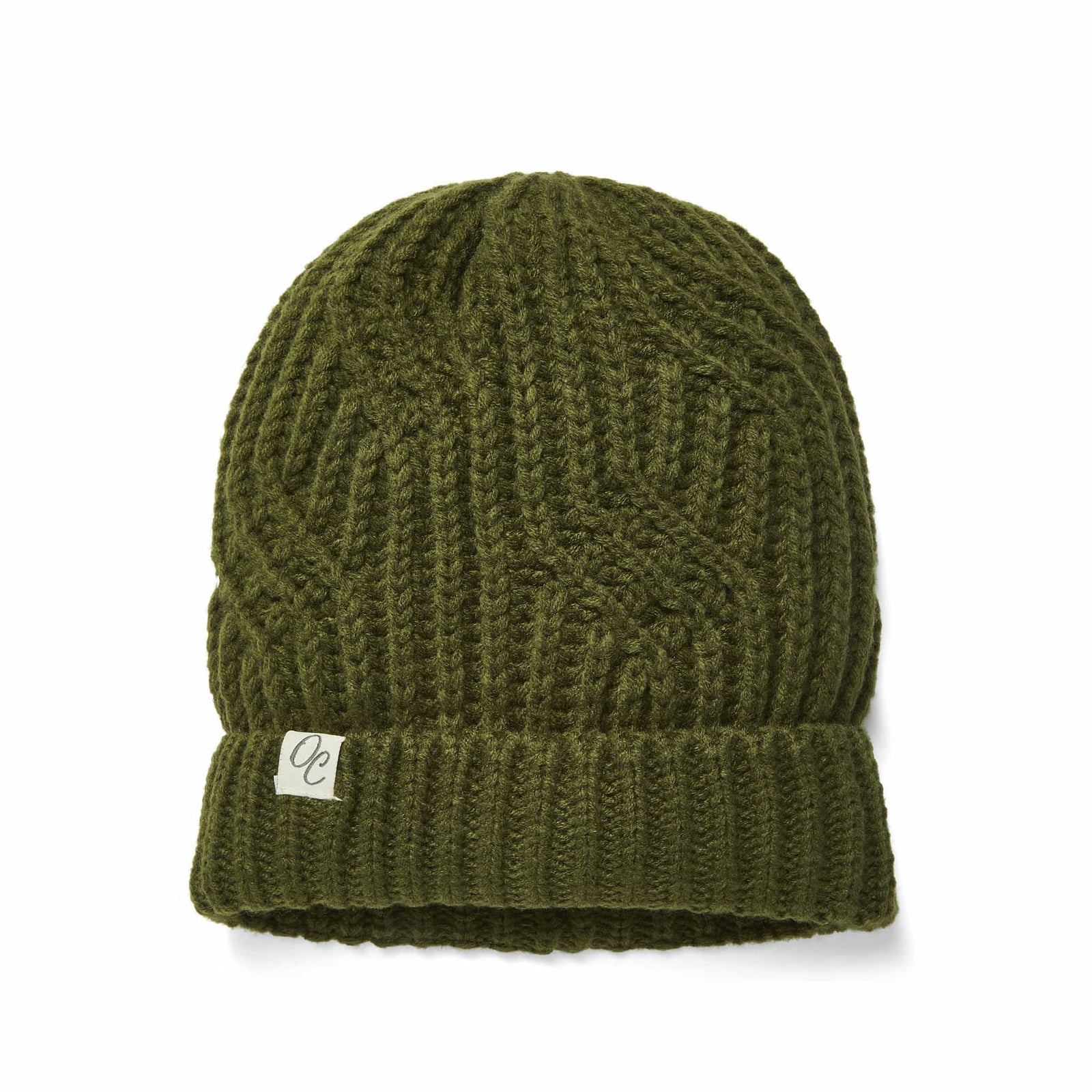 Only Curls Satin Lined Knitted Beanie Hat - Olive - Only Curls