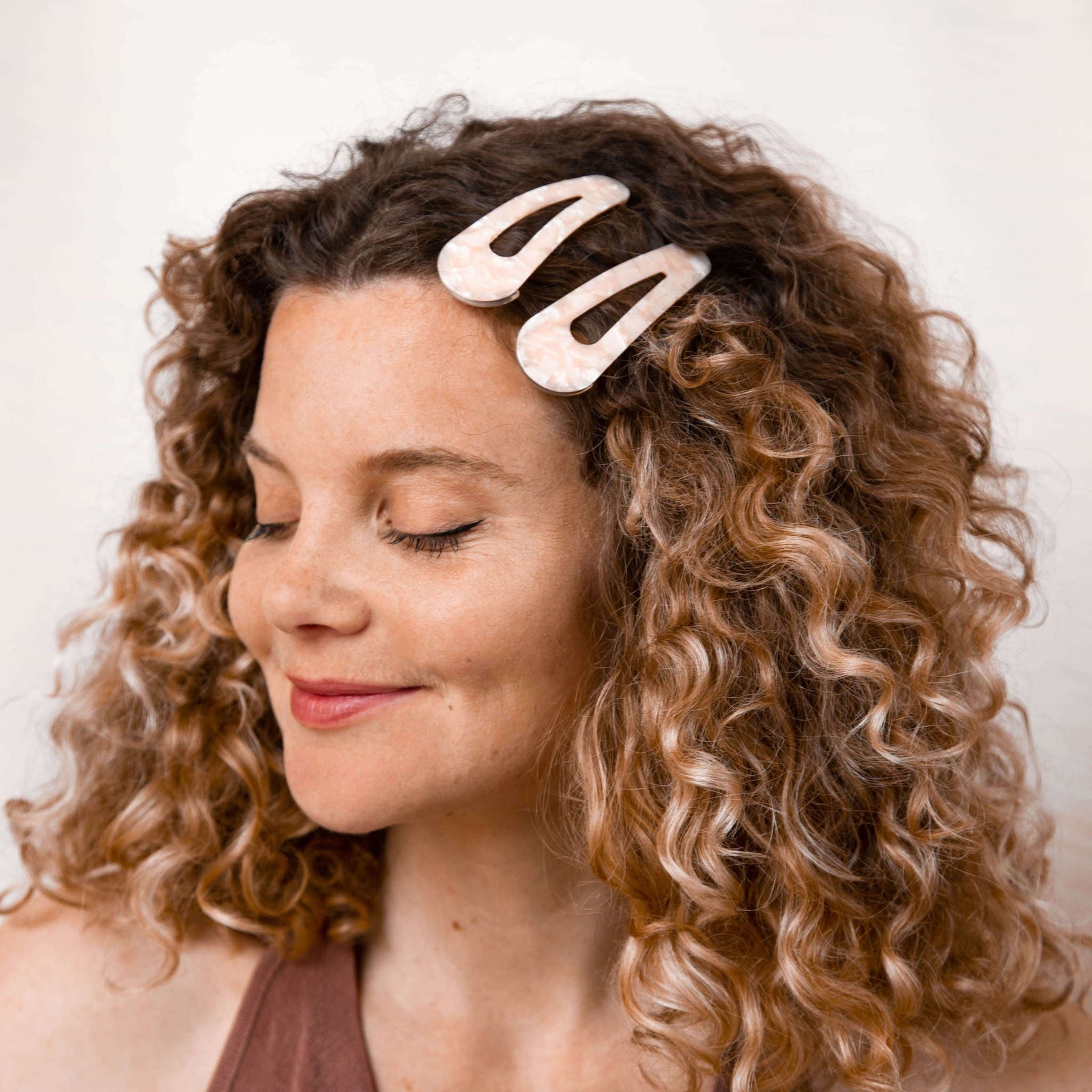 Only Curls Pink Shimmer Snap Hair Clips - Only Curls