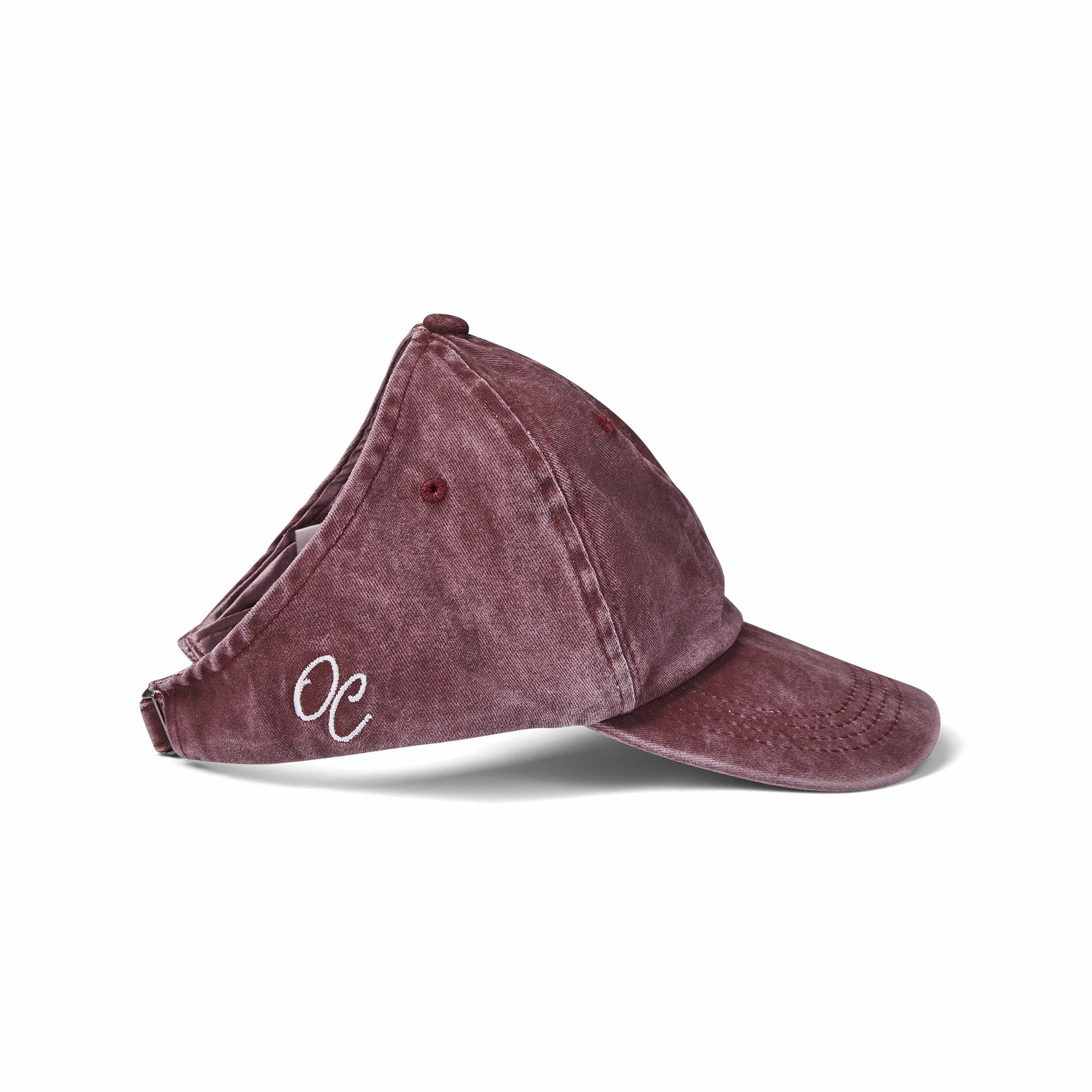 Only Curls Satin Lined Baseball Hat (with open back) - Washed Burgundy - Only Curls