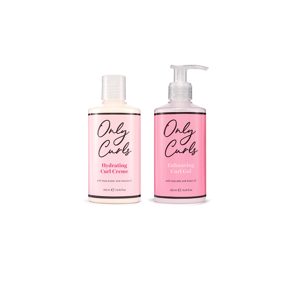 Only Curls styling bundle. Combo set containing the Gel and Creme