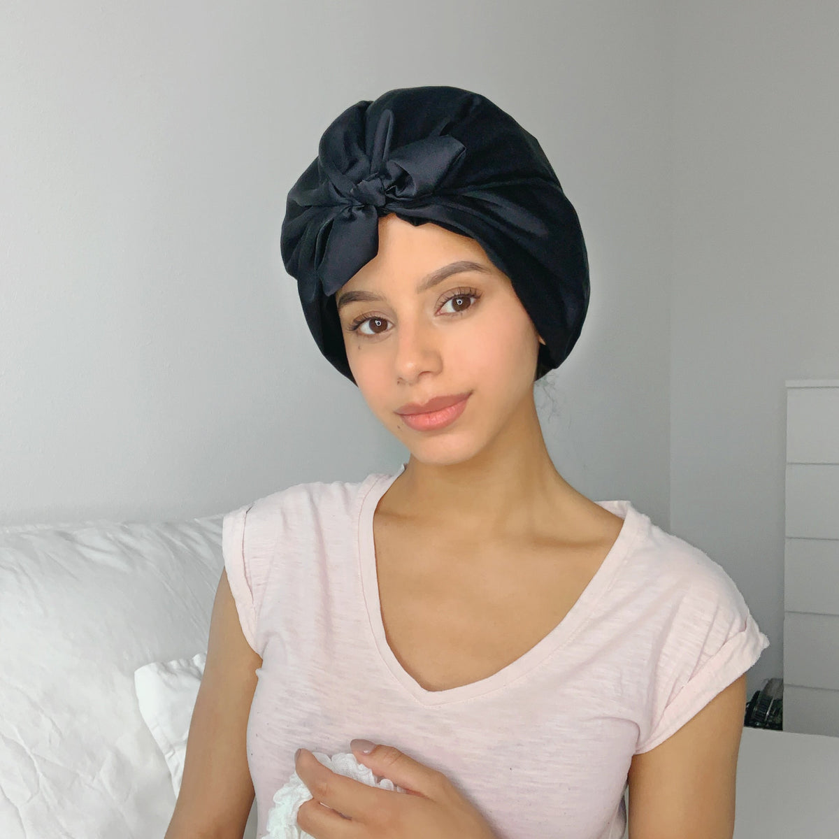 Only Curls Satin Sleep Turban - Slate Grey - Only Curls